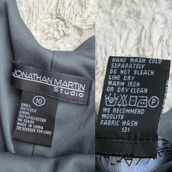 Vintage Y2K fairy Floral print beaded sequin slip‎ dress midi Jonathan Martin M - Picture 4 of 14